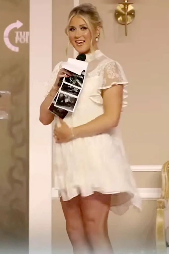 Riley Gaines announces her pregnancy. Credit: Charlie Kirk/YouTube