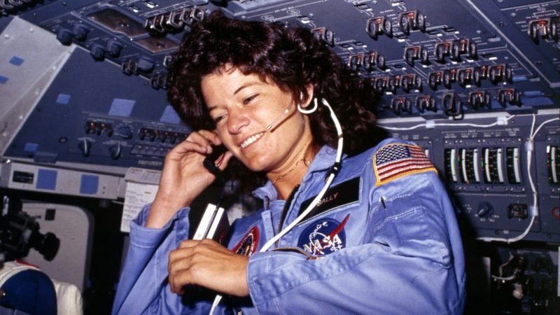 Sally Ride on the space shuttle Challenger in 1983. Image via NASA
